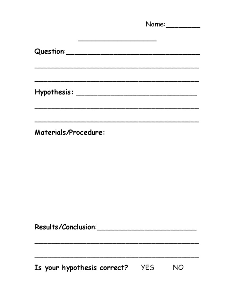 Science Experiment Template | PDF