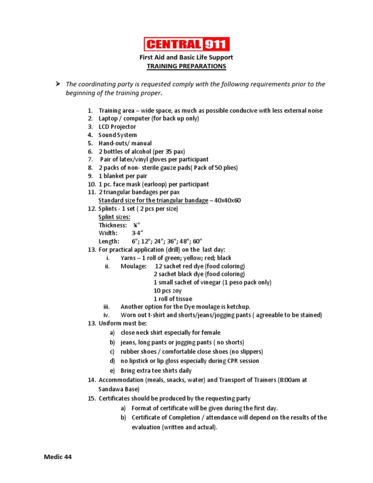 First Aid Training Prep Guide | PDF