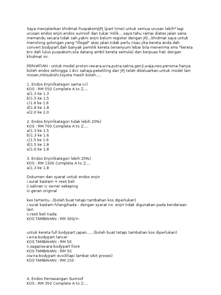 Syarat Tukar Enjin Pdf