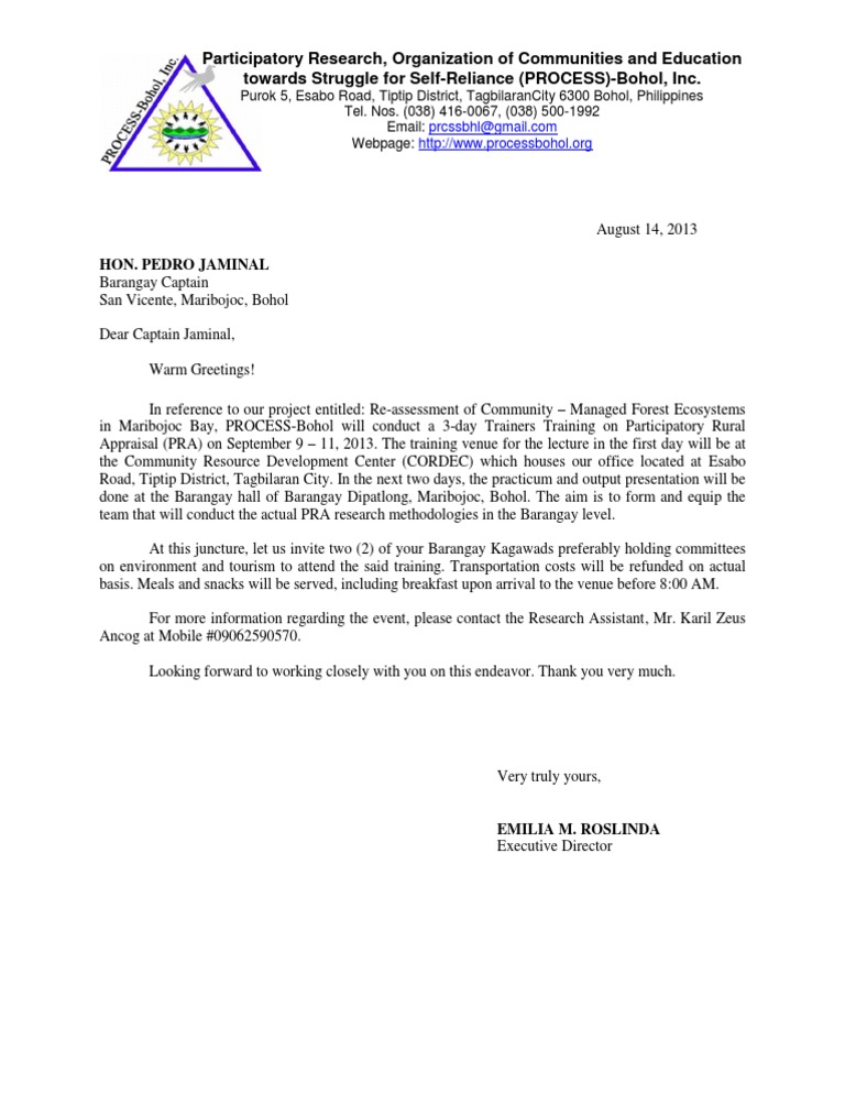 Sample Invitation Letter