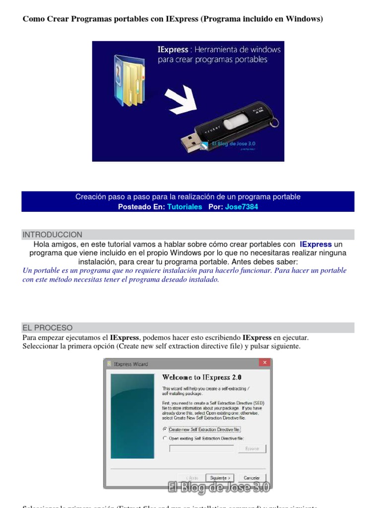 Crear Programas Portables con IExpress | PDF | Archivo de computadora ...
