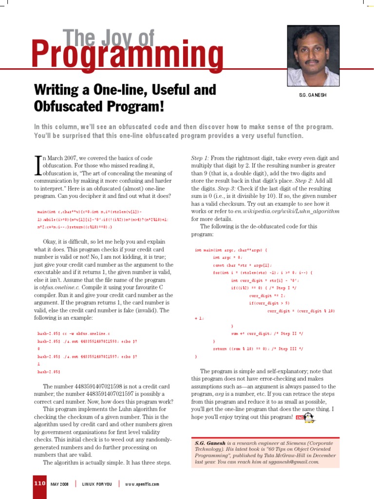 Obfuscated Credit Card Validator Code | PDF | Applied Mathematics ...