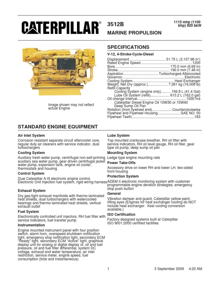 Caterpillar 3512b Engines Internal Bustion Engine