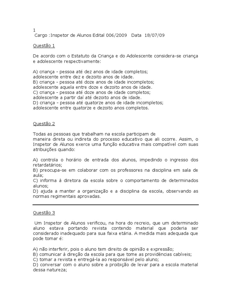 prova-e-gabarito-inspetor-de-alunos-pdf-adolesc-ncia-escolas