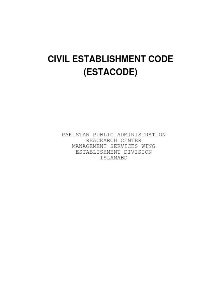ESTACODE | PDF | Government Of Pakistan | Federal Government Of The ...
