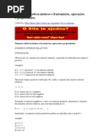 Números relativos inteiros e fracionários, operações e propriedades