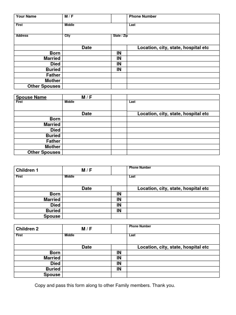 Family Tree Data Form Computing Technology
