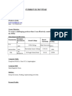 Prativa Hati: Curriculum Vitae