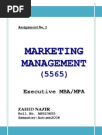 Assignment Marketing Col MBA Semester 1