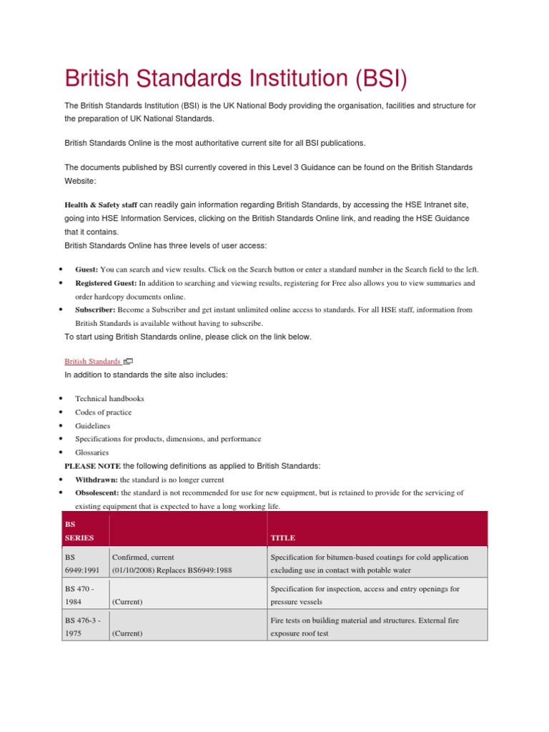 British Standards Access Guide | PDF | Welding | Construction