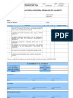 Formato Permiso de Trabajo en Caliente