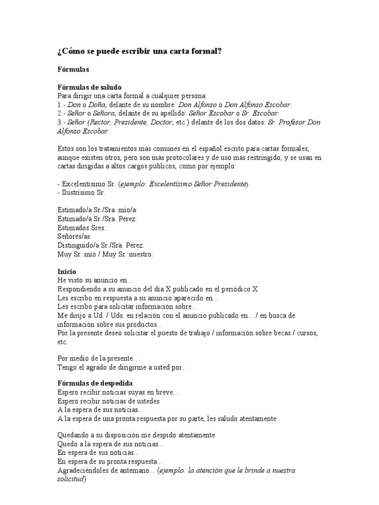 Ejemplos De Cartas Formal Heartfeltblurbs Blogspot Com