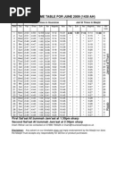 June 2009 Prayer Time Table