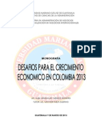 monografia DESAFÍOS PARA EL CRECIMIENTO ECONOMICO EN COLOMBIA 2013