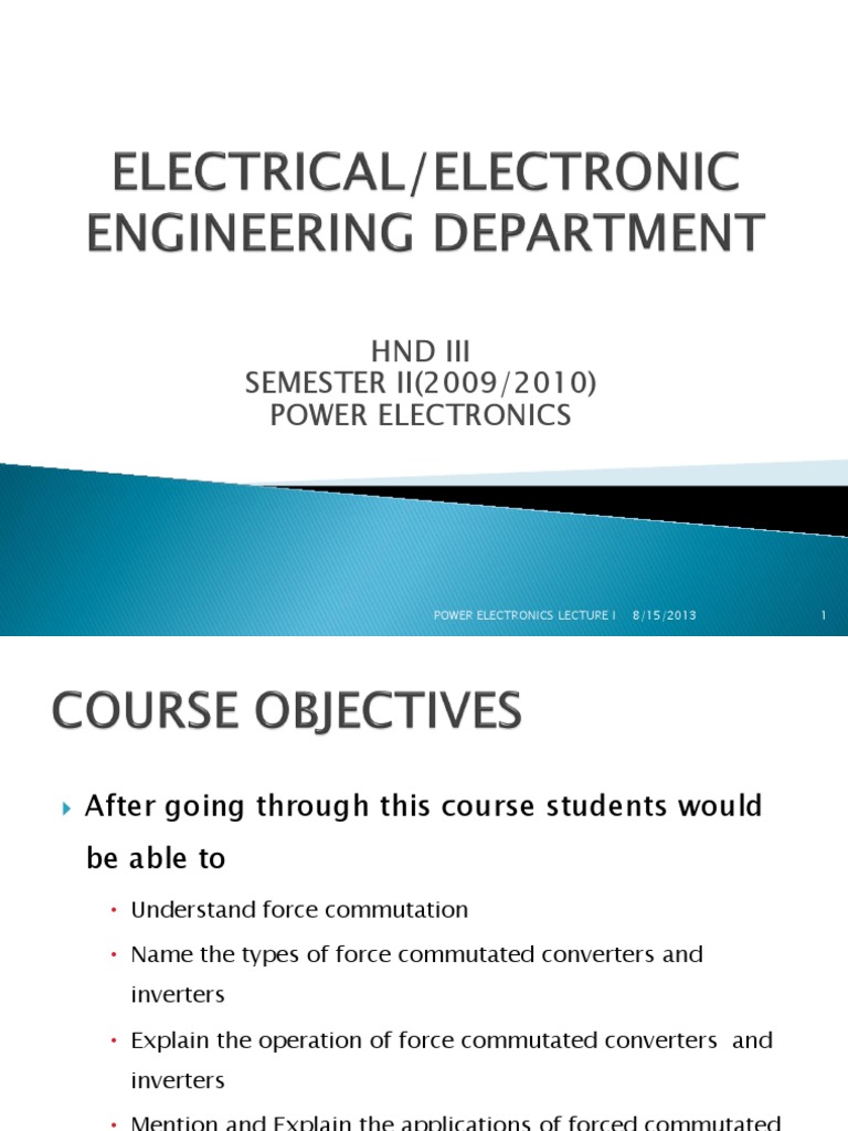 Power Electronics Course Overview | PDF