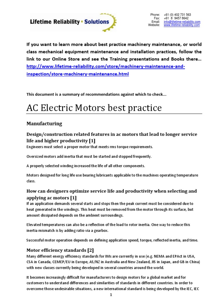 To Check AC Electric Motors PDF Engines Electric
