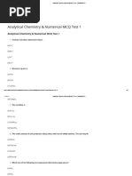 Analytical Chemistry & Numerical MCQ Test 1 - Makox MCQs