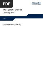 Mark Scheme (Results) January 2007: GCE Chemistry (6244/01)