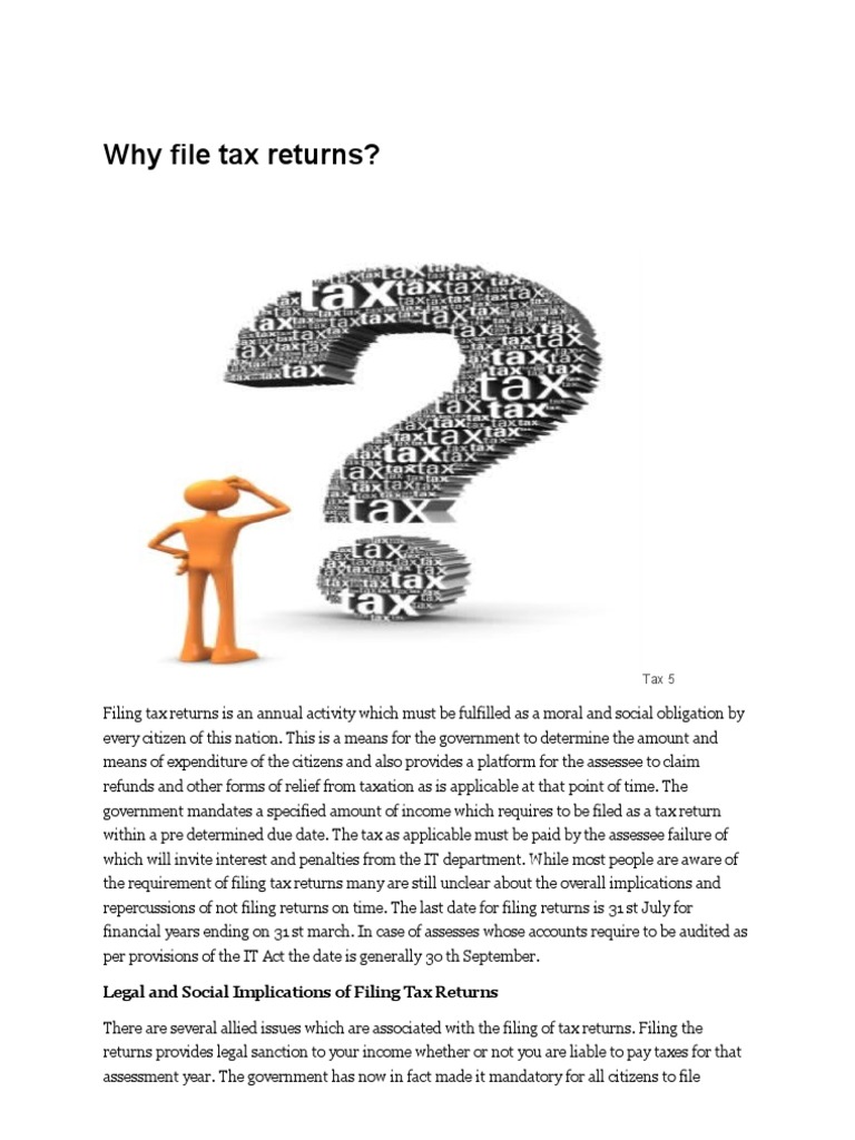 Why File Tax Returns PDF Tax Return (United States) Taxes