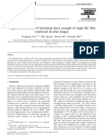 Fragmentation Study of Interfacial Shear Strength of Single Sic Fiber Reinforced Al After Fatigue