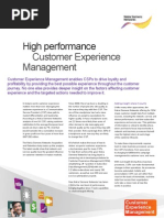 High Performance: Customer Experience Management