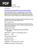 SAP Transport Request Table