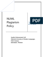 NUML Plagiarism Policy V 2.0