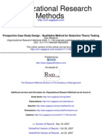 Methods Organizational Research: Prospective Case Study Design: Qualitative Method For Deductive Theory Testing