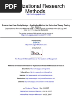 Methods Organizational Research: Prospective Case Study Design: Qualitative Method For Deductive Theory Testing