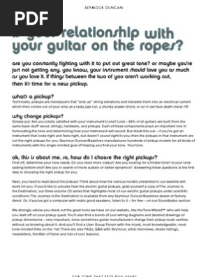 Seymour Duncan How to Pick a Pickup the factors that affect your guitar tone