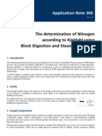 The Determination of Nitrogen According To Kjeldahl Using Block Digestion and Steam Distillation