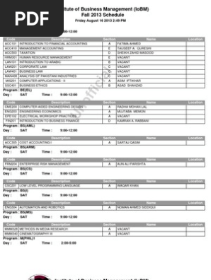 Schedule