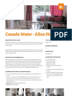 Canada Water - Alloa House: Description of Local Area Type of Rooms