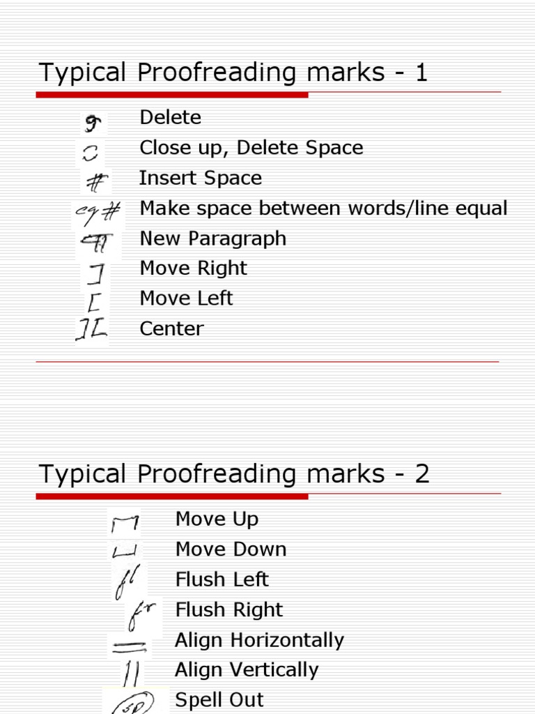 Common Proofreading Marks Guide | PDF