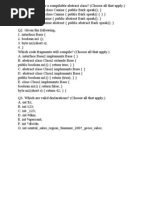 Java Objective Questions