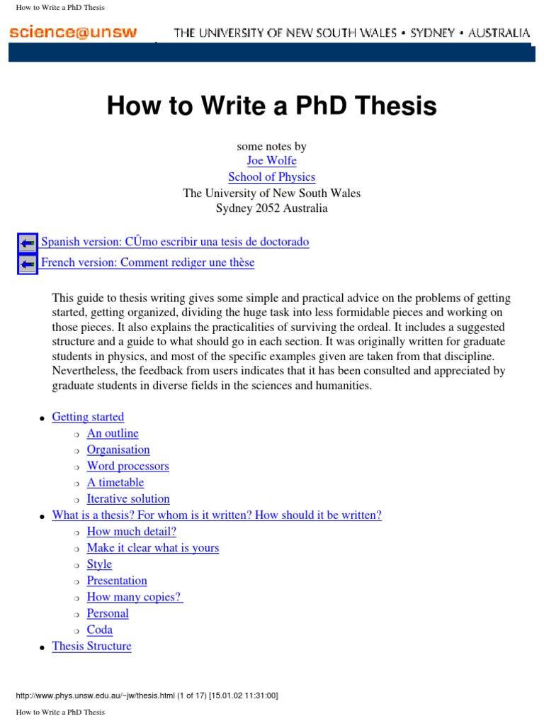 how to write a phd subject