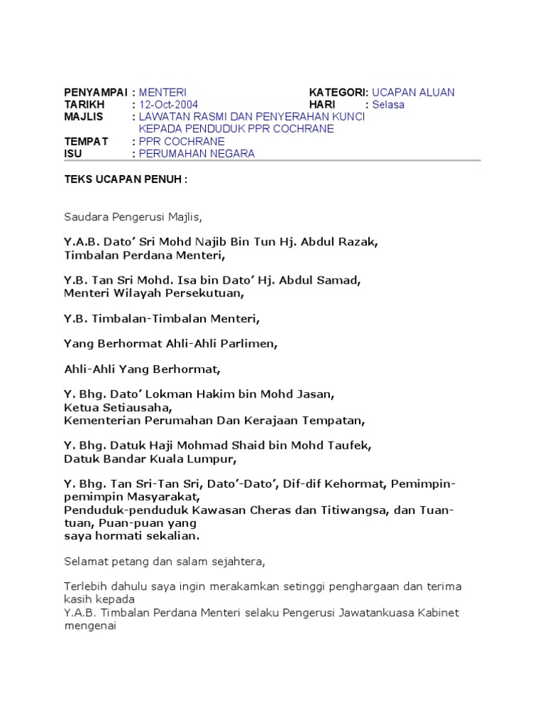 Cth Teks Ucapan 1 Pdf