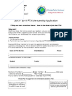 Coleridge Taylor 2013 PTA Membership Form