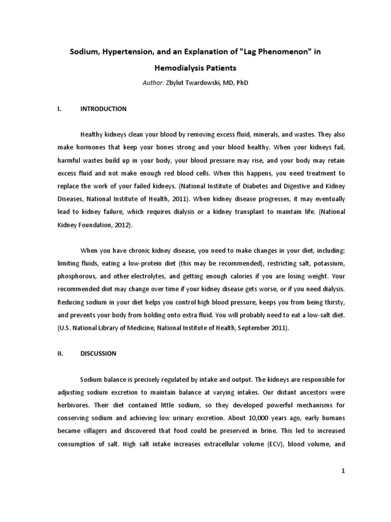 Hemodialysis Essays