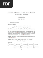 Complex Differentials and The Stokes, Goursat and Cauchy Theorems