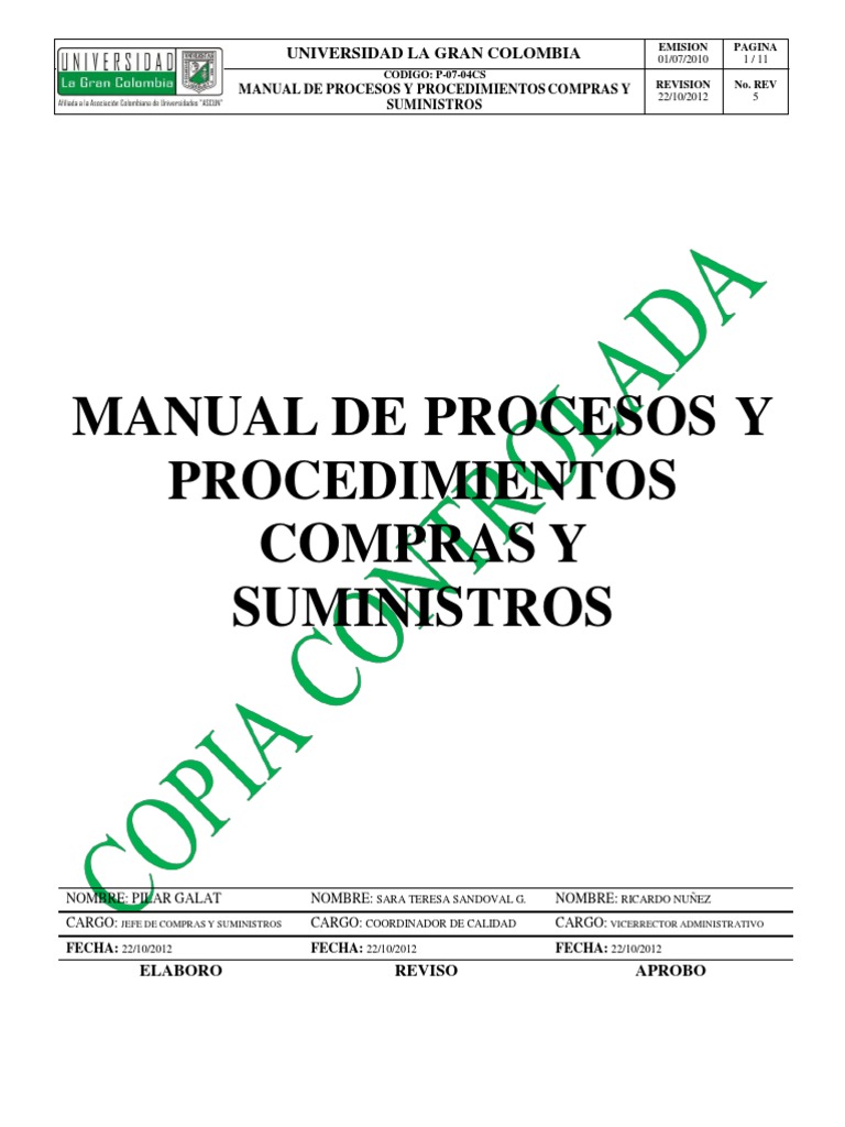 Manual Procedimientos Pras Suministros Correo Electronico Colombia