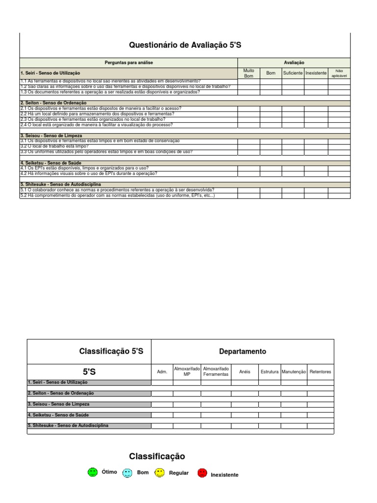 Questionario de Avaliação - 5S - Insidexit, S.A | PDF