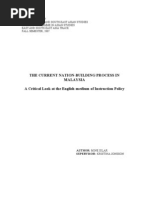 Download THE CURRENT NATION-BUILDING PROCESS IN MALAYSIA  A Critical Look at the English-medium of Instruction Policy by xBlogs SN16085911 doc pdf