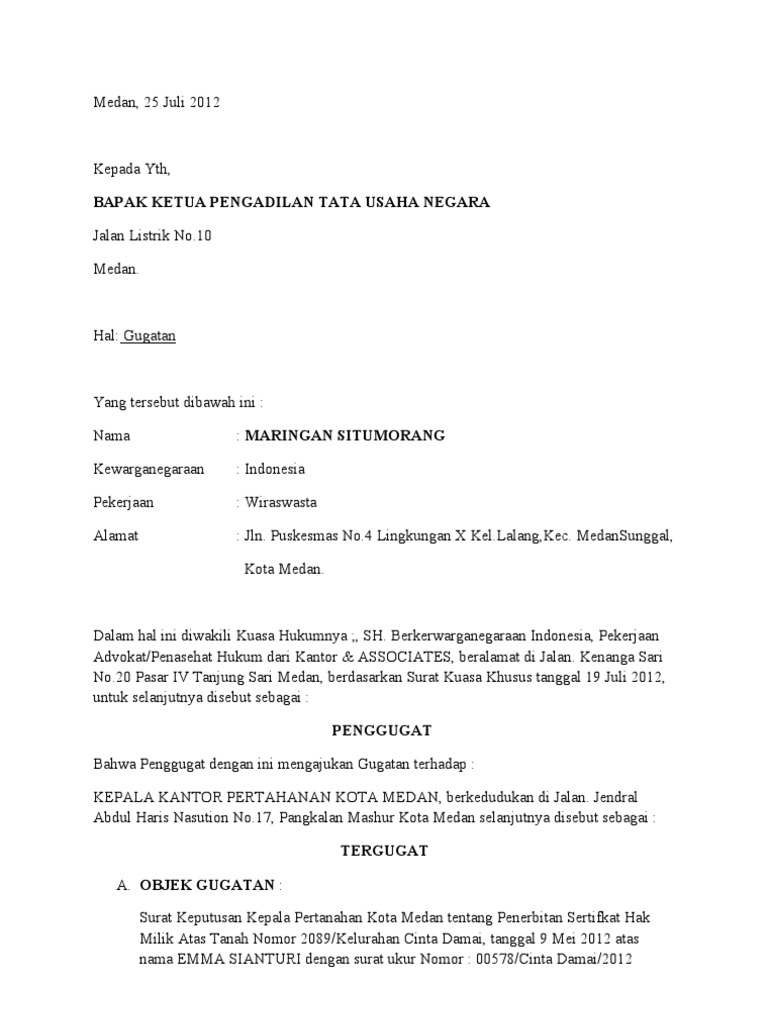 Download 97+ Contoh Surat Surat Gugatan Ptun Terbaik Dan Terbaru