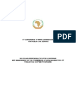 Oles and Responsibilities For Leadership and Management of The Conference of African Ministers of Public/civil Service Programme