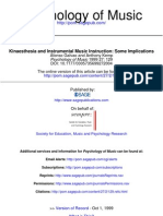 Galvao, A., & Kemp, A. (1999) - Kinaesthesia and Instrumental Music Instruction - Some Implications. Psychology of Music, 27 (2), 129-137.