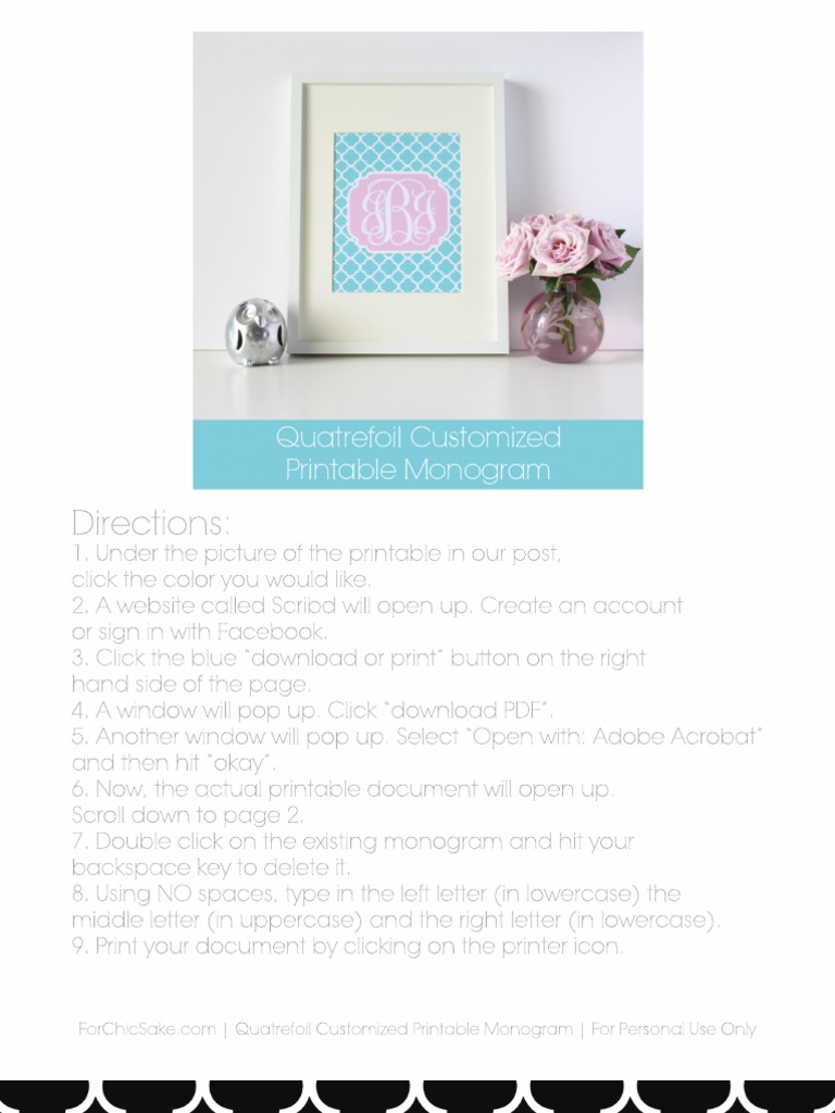 Customize Your Monogram Printable | PDF | Self-Improvement