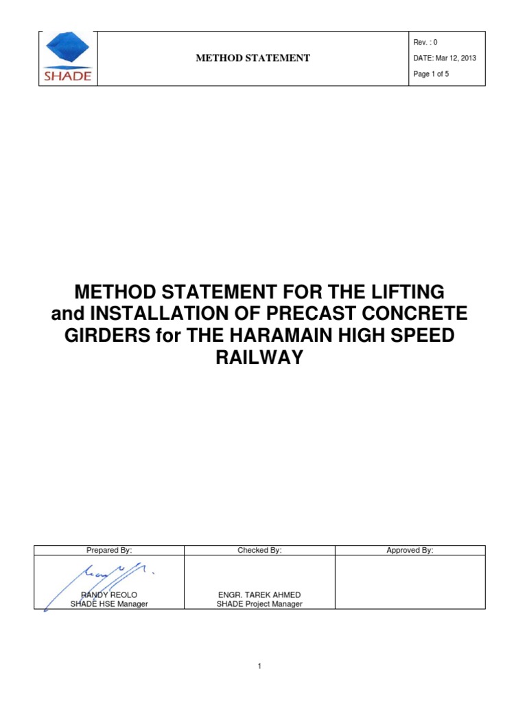 Method Statement For BR445 Lifting Plan PDF Crane (Machine) Elevator