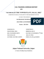 A Practical Training Seminar Report ON "Hydroelectric Power Plant, Salal, J&K"