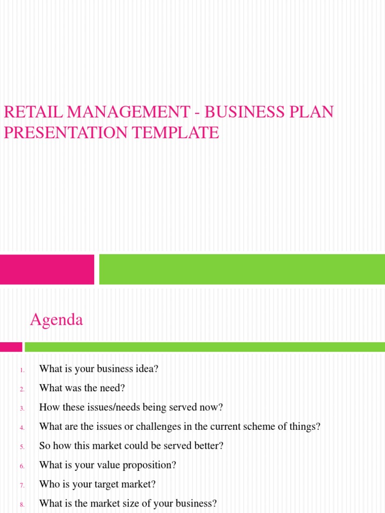 Retail Management Business Plan Template | PDF